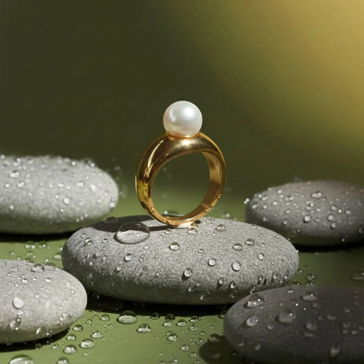Bullion Gold Pearl of the Sirens Gold Layered Ring