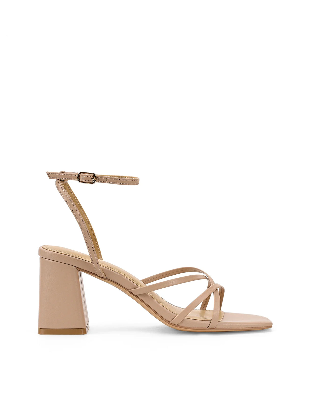 Siren Block Heel Sandals - Seashell Leather