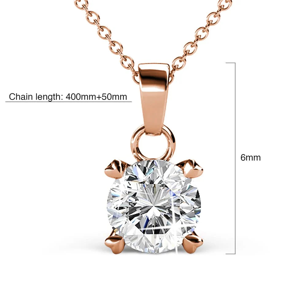 Krystal Couture Solitaire Pendant Necklace Embellished with SWAROVSKI Crystals