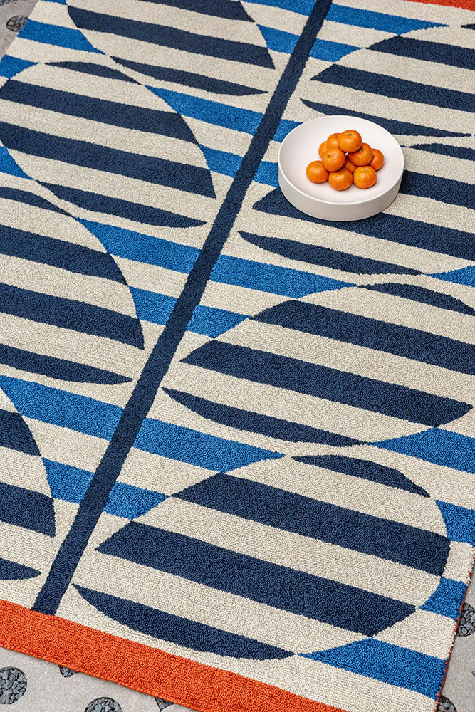 Orla Kiely Stripy Stem Azure 464308 Outdoor Rug