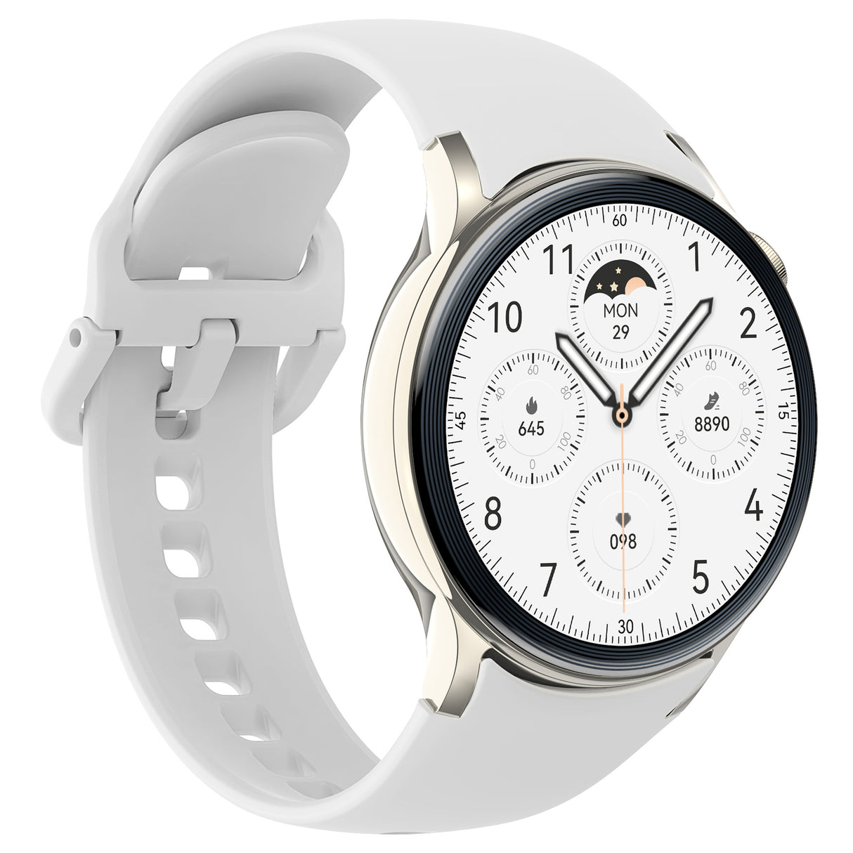 Bluetooth Smart Watch 1.43" Touch Screen Call Heart Rate Blood Pressure BT 5.3 - White