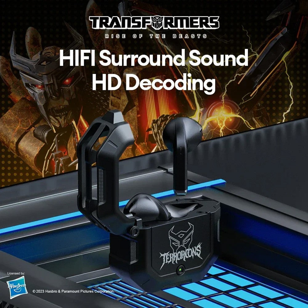 Transformers TWS Wireless Earbud Earphones Bluetooth V5.3 Noise Reduction TF-T12 - Black