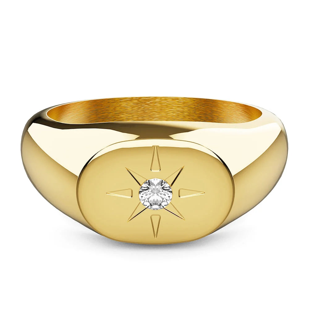 Bullion Gold Celestial Brilliance Ring with Cubic Zirconia in Gold Layered