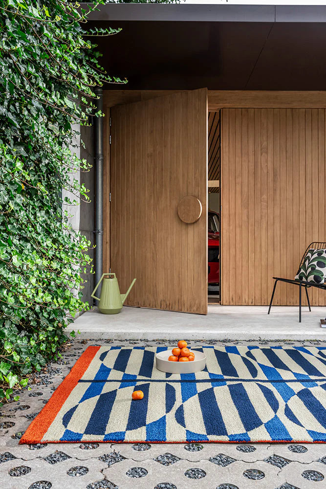 Orla Kiely Stripy Stem Azure 464308 Outdoor Rug