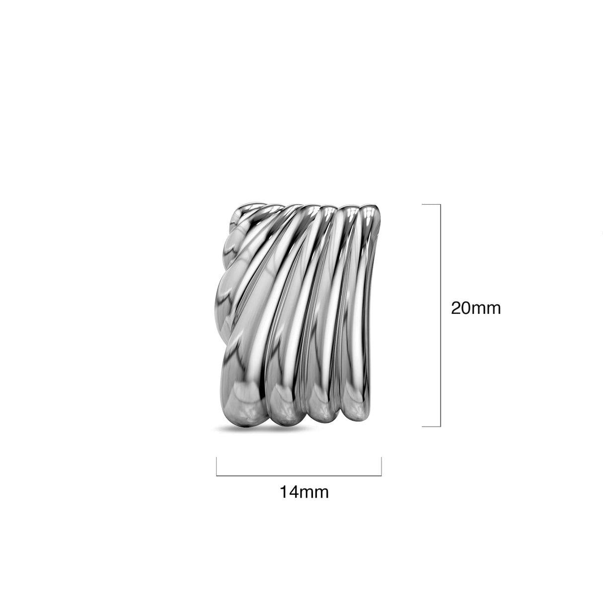 Bullion Gold Pleated Angel White Gold layered Stud Earrings