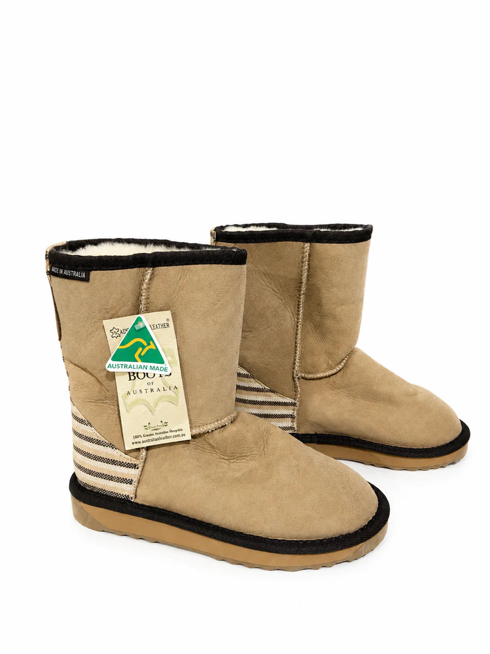 Australian Leather Ugg Mini Stripe Uggs - Natural - AU4