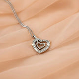 Krystal Couture Heart In Heart Necklace Embellished with SWAROVSKI Crystals