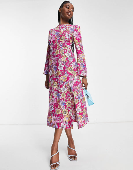 Nobody'S Child Tula Open Back Dress In Pink
