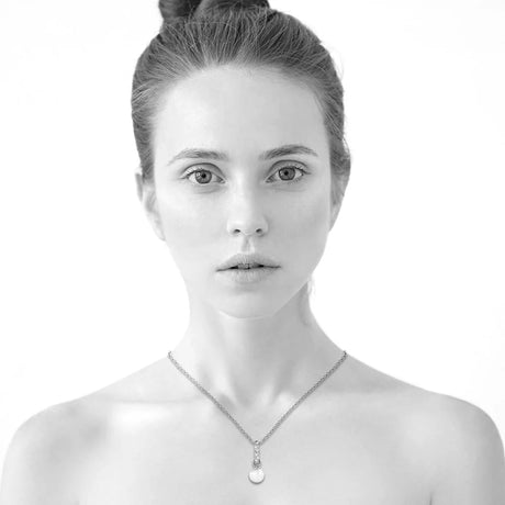 Krystal Couture Luminous Pearl Pendant Necklace in White Gold Adorned with Crystals from Swarovski