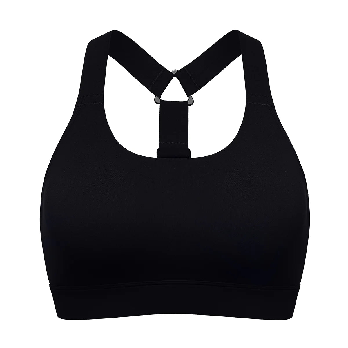 Power On Racerback High Impact Adjustable Padded Wireless Bra - Black