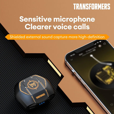 Transformers TWS Wireless Earphones Bluetooth V5.3 Rechargeable TF-T06 - Silver