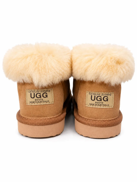 Australian Leather Ugg Classic Fur Cuff - Chestnut - AU7-8