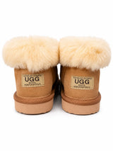 Australian Leather Ugg Classic Fur Cuff - Chestnut - AU13-14