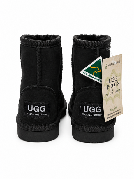 Australian Leather Ugg Kids Classic Short - Black - AU12