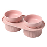 Ceramic Pet Food Bowl Pet Feeder Water Bowl Elevated Dog Cat Food Bowl - Pink