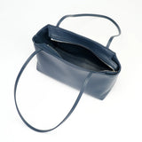 BAMEI Goatskin Leather Trapezoid Shoulder Bag - Navy