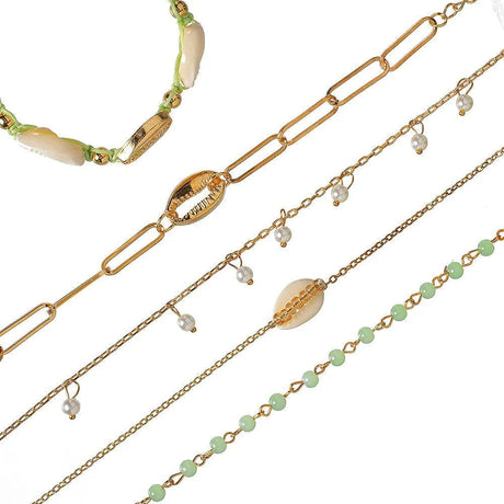 Bohemian 5-Piece Charm Bead Bracelet Set