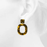 Obsession Tortoiseshell Leopard Print Drop Earrings in Brown