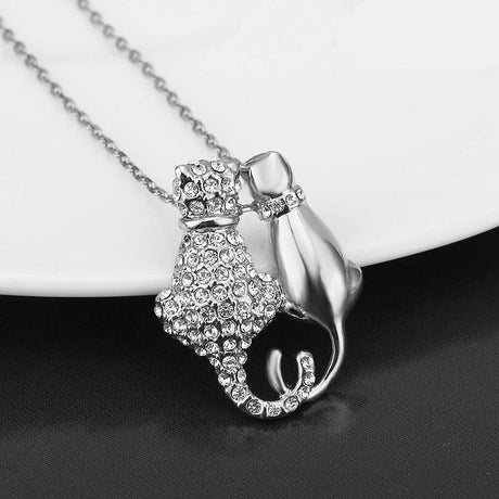Krystal Couture Mr and Mrs Cat Necklace Embellished with SWAROVSKI Crystals