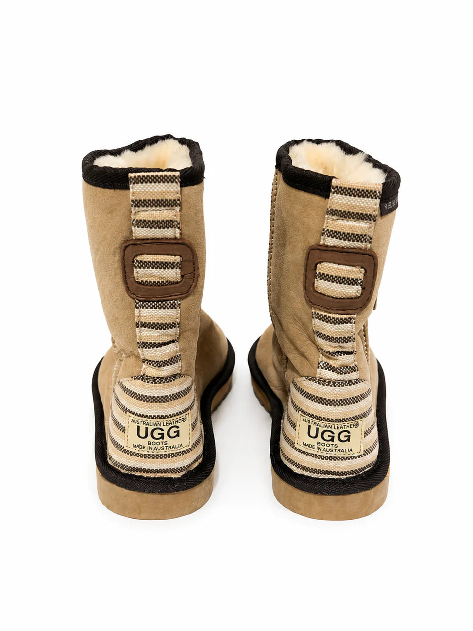 Australian Leather Ugg Mini Stripe Uggs - Natural - AU4