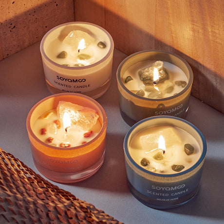 Citrus Breeze Crystal Infused Scented Candle