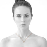 Krystal Couture Luxury V Shaped Pendant Necklace in Rose Gold Embellished with Swarovski Crystals