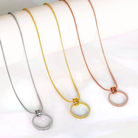 Krystal Couture Orbit of Charm Necklace Embellished with SWAROVSKI Crystal in Rose Gold