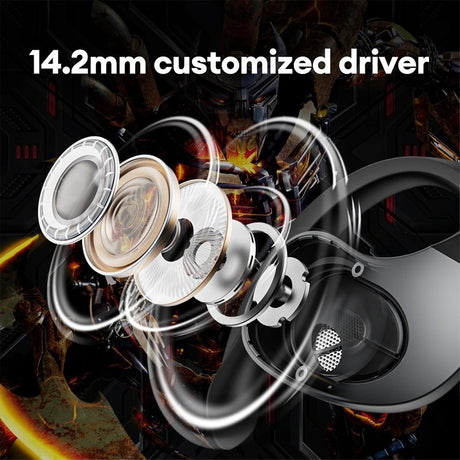 Transformers Wireless Earbud OWS Ear Hook Earphones Bluetooth V5.4 TF-T07 - Yellow
