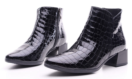 Bosccolo Womens Ankle Boots - Patent Black