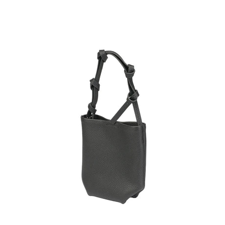 BAMEI Genuine Tuscany Leather Mini Bucket Bag - Black