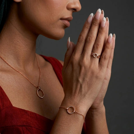 Krystal Couture Orbit of Charm Necklace Embellished with SWAROVSKI Crystal in Rose Gold