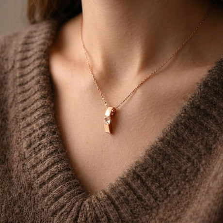 Krystal Couture Shine Bright Pendant Necklace in Rose Gold Embellished with SWAROVSKI Crystals