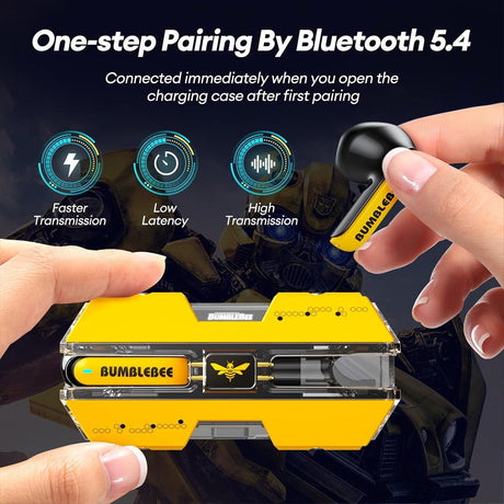 Transformers TWS Wireless Earbud Earphones Bluetooth V5.3 ENC Noise Reduction TF-T01 - Yellow