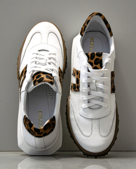Bosccolo Womens Sneakers - White + Panther