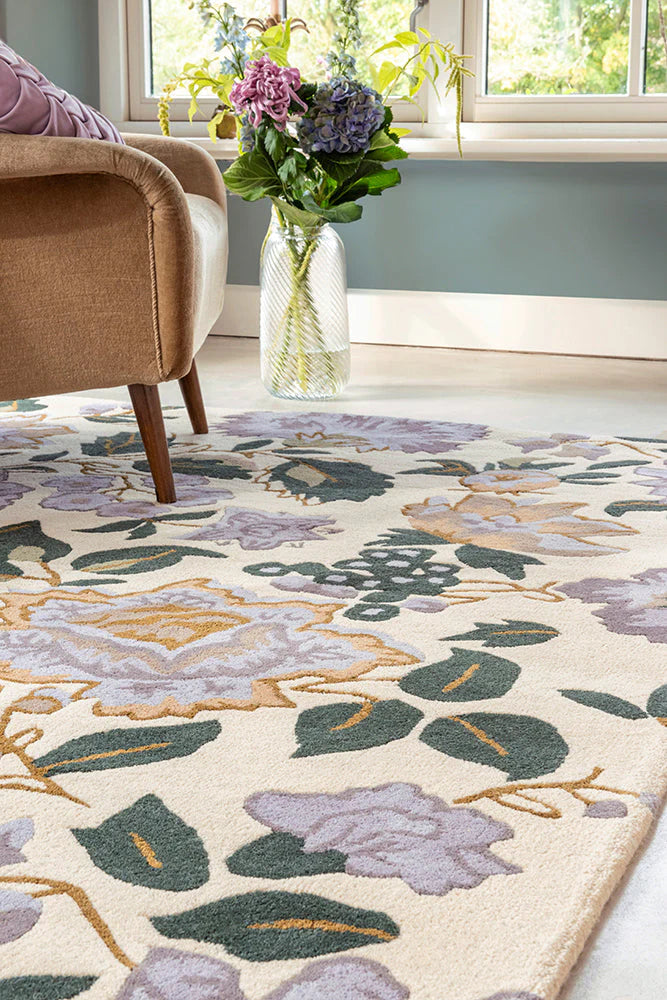 Laura Ashley Wendling Floral Heather Purple 083104 Rug