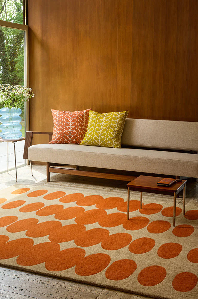 Orla Kiely Optical Oval Orange - Sand 157703 Rug
