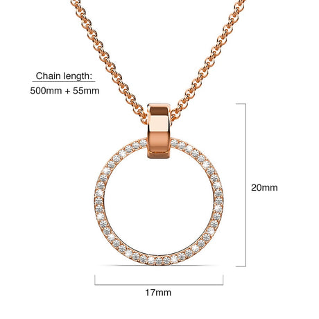 Krystal Couture Orbit of Charm Necklace Embellished with SWAROVSKI Crystal in Rose Gold