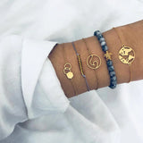 Bohemian 5-Piece Charm Bead Bracelet Set