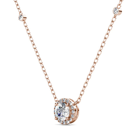 Krystal Couture Sacred Circle Necklace Embellished with Crystals from SWAROVSKI in Rose Gold