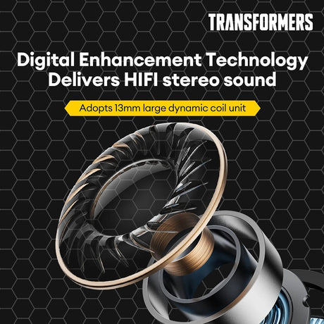 Transformers TWS Wireless Earphones Bluetooth V5.3 Rechargeable TF-T06 - Silver