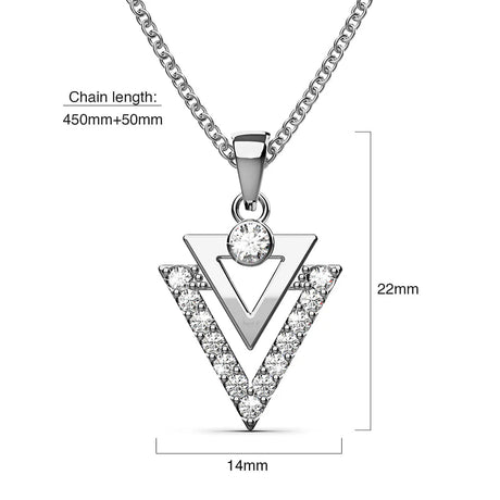 Krystal Couture Trilateral Necklace Embellished with Crystals from SWAROVSKI in White Gold