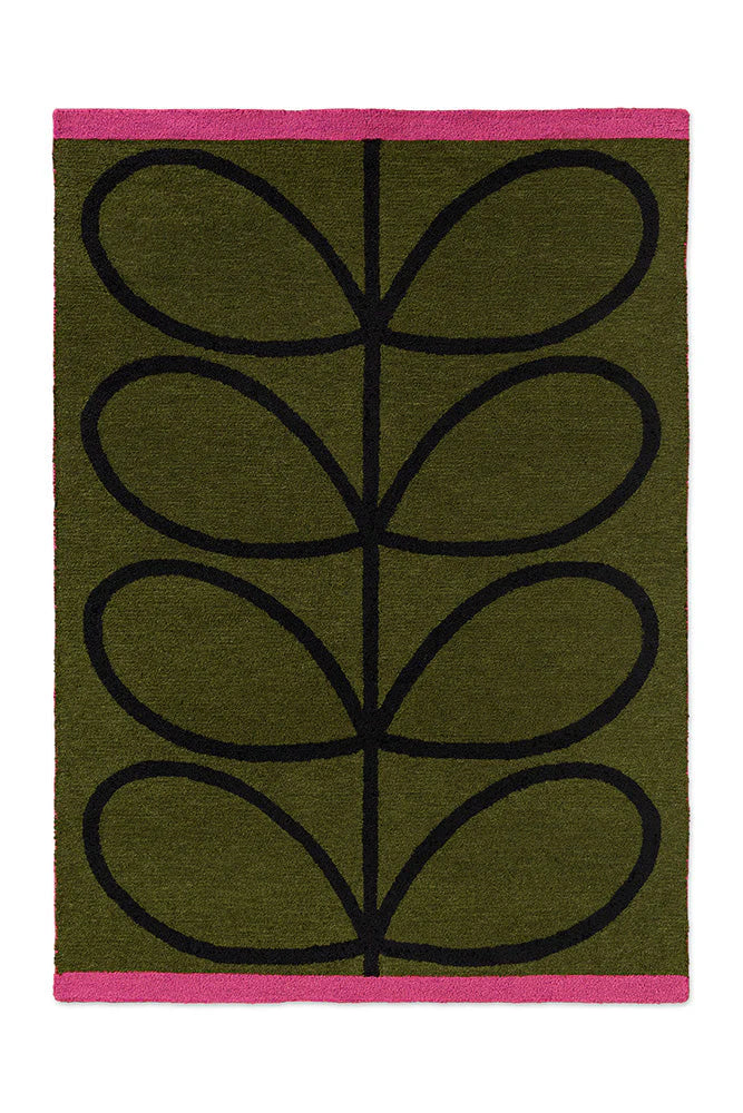 Orla Kiely Linear Stem Olive 464407 Outdoor Rug