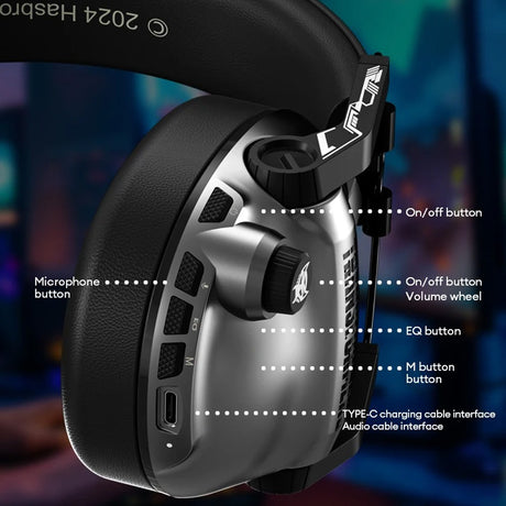Transformers Wireless Bluetooth Gaming Headset TF-G03 4.2V 1200mAh Rechargeable - Silver Grey