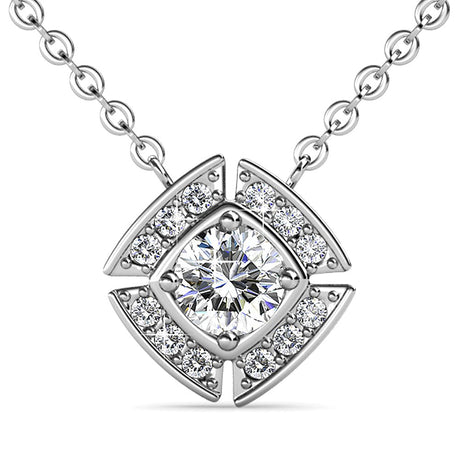 Krystal Couture White Gold Brilliant Cut Pendant Necklace Embellished with SWAROVSKI Crystals