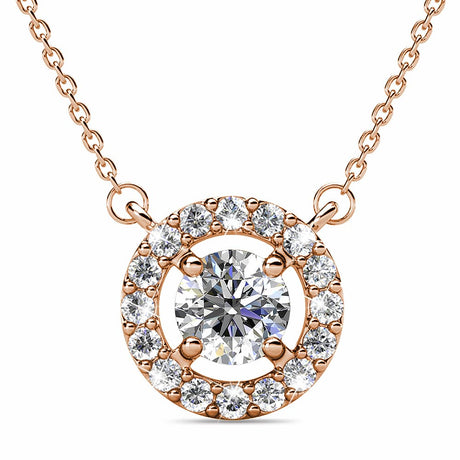 Krystal Couture Minute Oval Crystal Pendant Necklace in Rose Gold Adorned with Crystals from SWAROVSKI