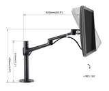 TODO Aluminium Dual Monitor Stand Desk Clamp Mount Bracket VESA 75-100mm up to 32"