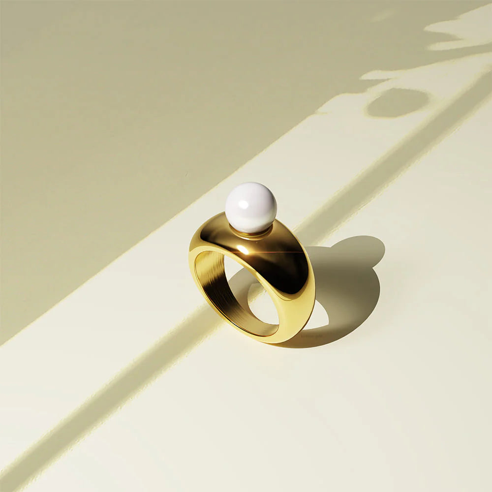 Bullion Gold Pearl of the Sirens Gold Layered Ring