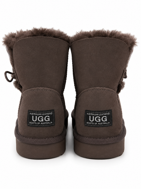 Australian Leather Ugg Mini 1Button Sheepskin - Chocolate - AU6