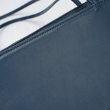 BAMEI Goatskin Leather Trapezoid Shoulder Bag - Navy